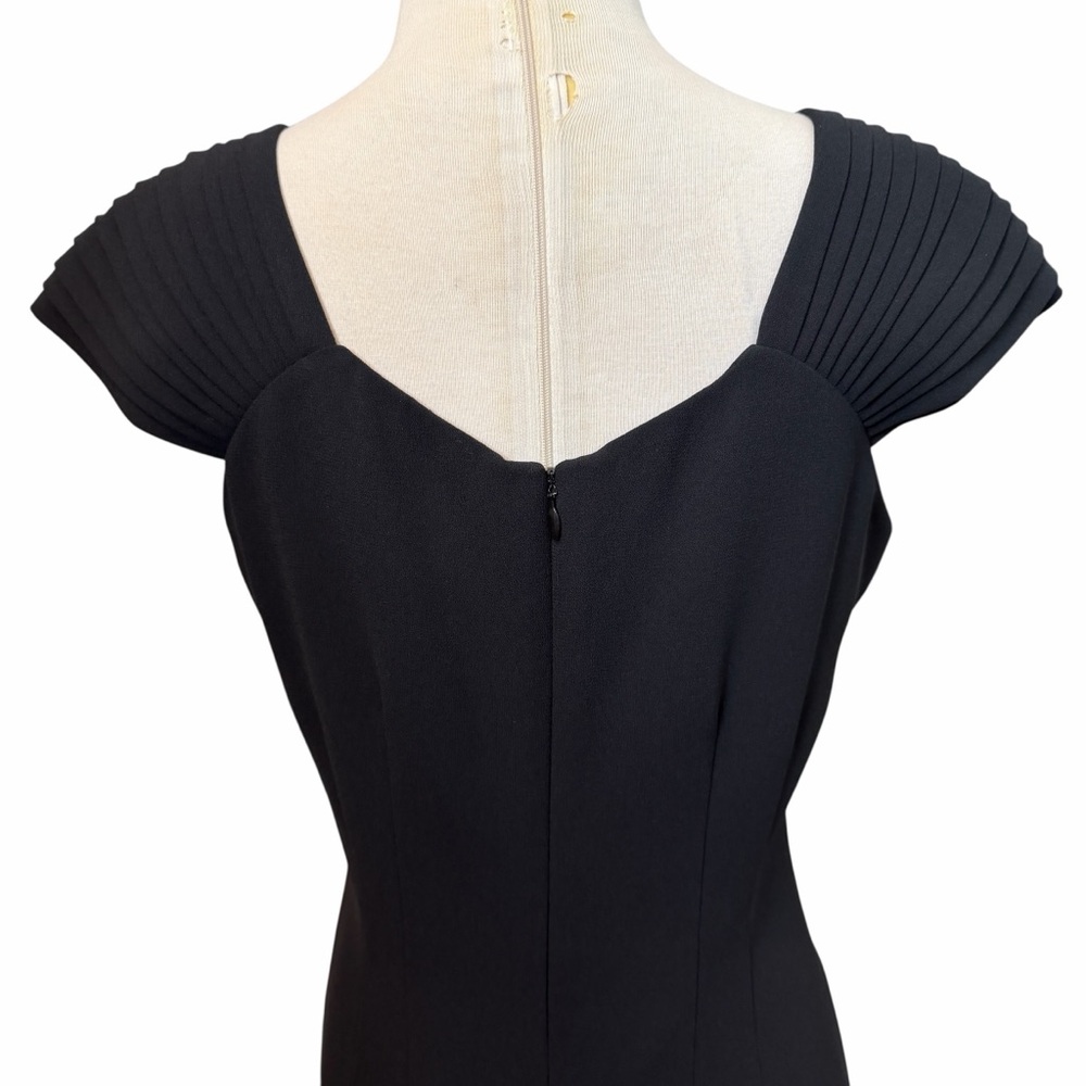 MARIANNA Black Cap-Sleeve Sheath Cocktail Dress Sz 8 - Picture 7 of 8